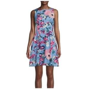 VINCE CAMUTO Floral Print‎ Fit & Flare Scuba Dress Size 0 MSRP $138